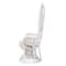 Bali & Pari Ediva Modern Bohemian White Natural Rattan Peacock Accent Chair 238-13392-ZORO - alternate 8